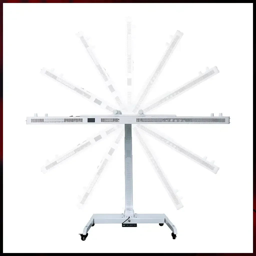 stand_motorise_sur_roulettes_360_degres_inclinaison_pour_appareils_de_photobiomodualtion_panneaux_led_rouge_et_proche_infrarouge_bioledtherapy_france