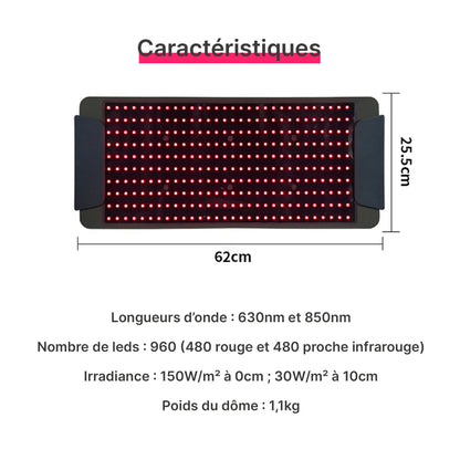 Dôme lumières led rouge et proche infrarouge