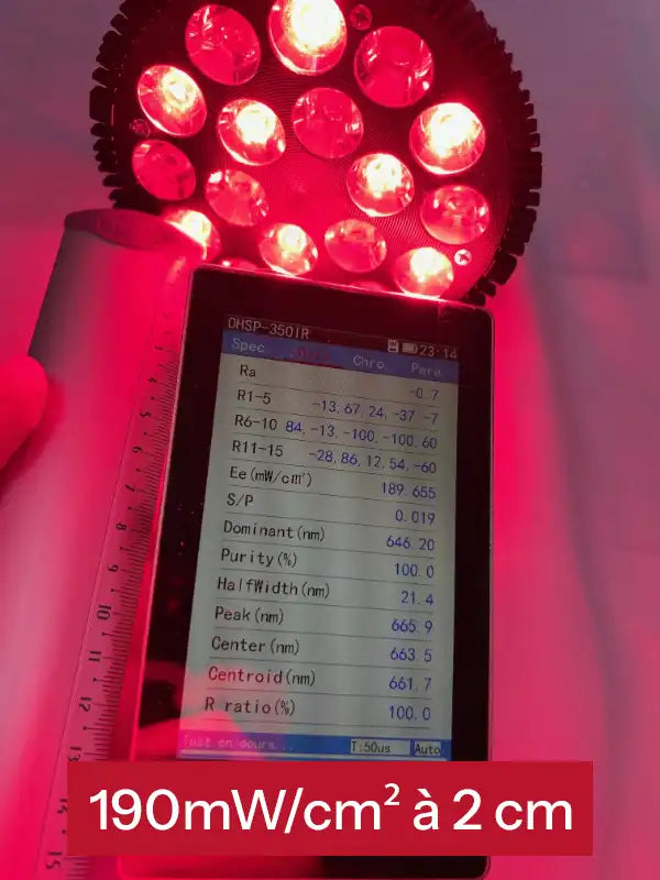 Lampe LED Rouge et proche-infrarouge avec lunettes - Photobiomodulation et Luminothérapie