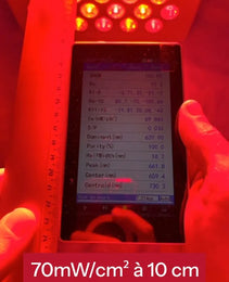 irradiance 70mw à 10cm pour le panneau lampe phototherapie photobiomodulation lumiere rouge_ proche infrarouge