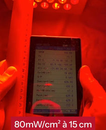 irradiance 80mw à 15cm pour le panneau lampe phototherapie photobiomodulation lumiere rouge_ proche infrarouge