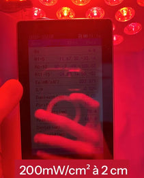irradiance 200mw à 2cm pour le panneau lampe phototherapie photobiomodulation lumiere rouge_ proche infrarouge