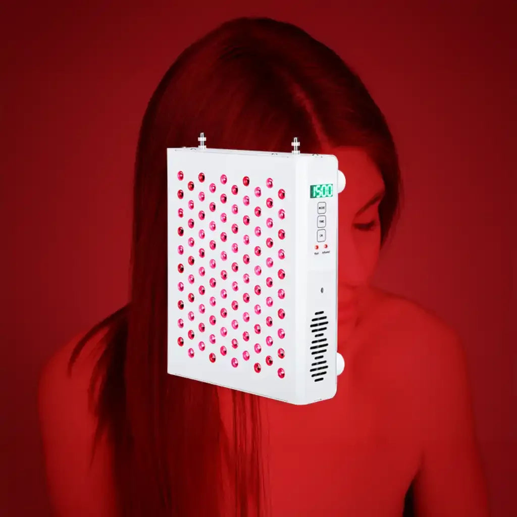 pbm100_panneau-de-leds-rouges-et-proche-infrarouges-therapie-led-photobiomodulation-pbm_irradiance-et-fluence_femme